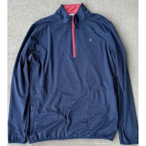 Aspen Mens Sweatshirt Heather Blue Fleece Quarter Zip Long Sleeve Outdoor Small